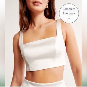 A&F Scarlett Satin Square Neck Crop top